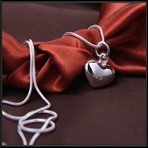 NEW 925 SILVER DAINTY HEART ROMANTIC  NECKLACE PENDANT
